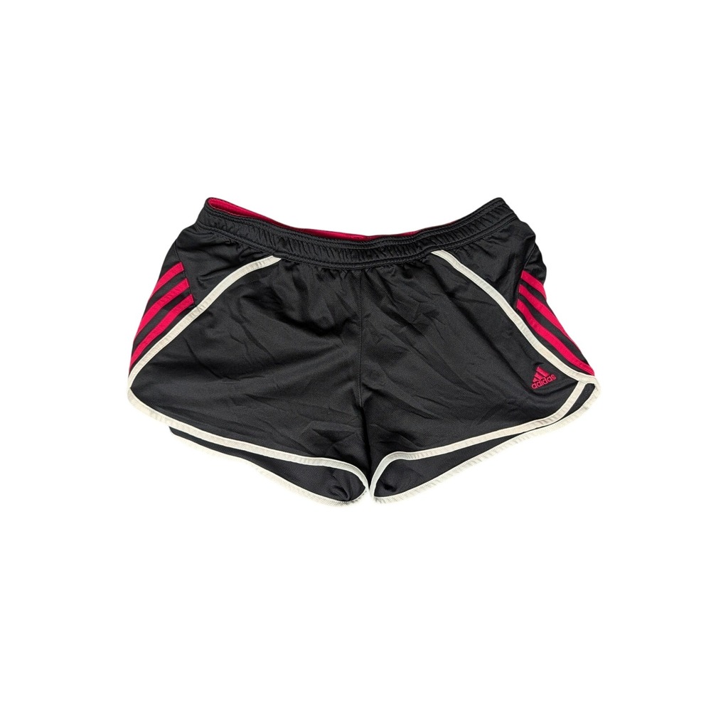 Adidas Womens Running‎ Shorts Black Pink Lined Athletic Gym Workout Activewear